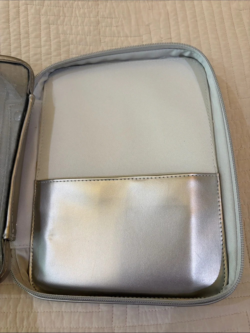 Travelon Metallic Silver Tablet Sleeve with Zip Closure